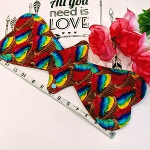 Cloth Menstrual Pad 14 Inch Rainbow Cupcake